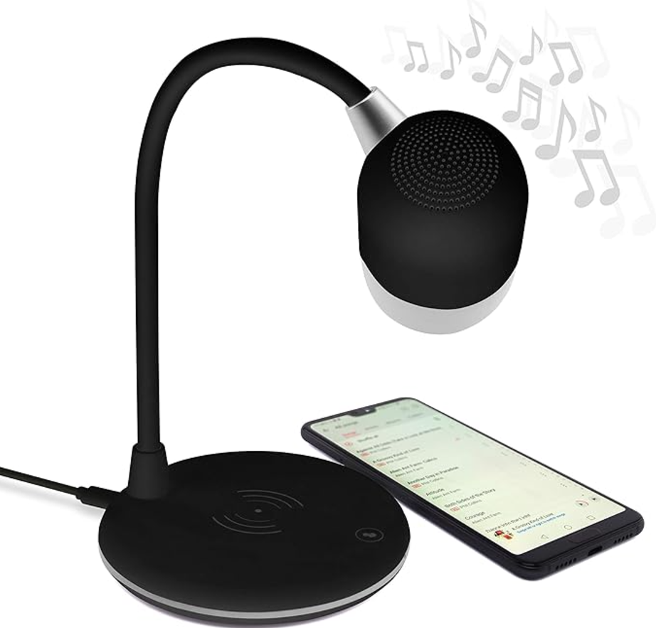 Lamp with Wireless Charger & BT Speaker